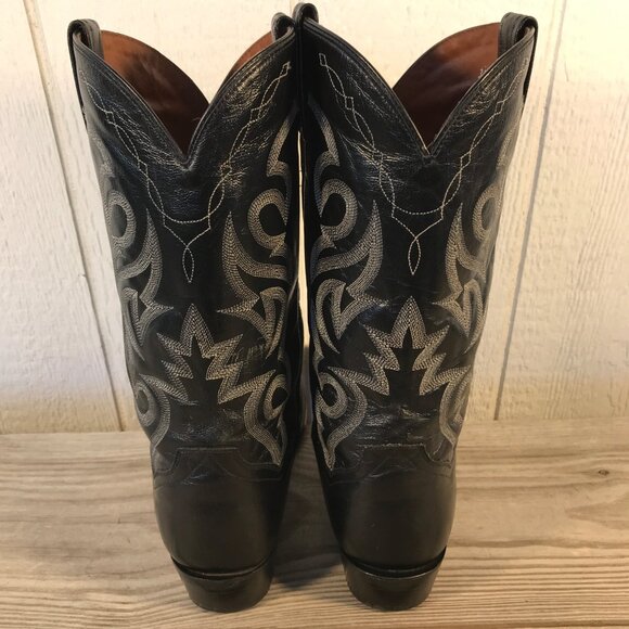Dan Post Mens Black Leather Milwaukee Cowboy Western Boots Sz 10.5 EW DP2110R - Picture 13 of 13